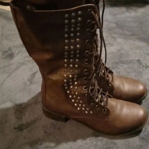 Silver studded boots